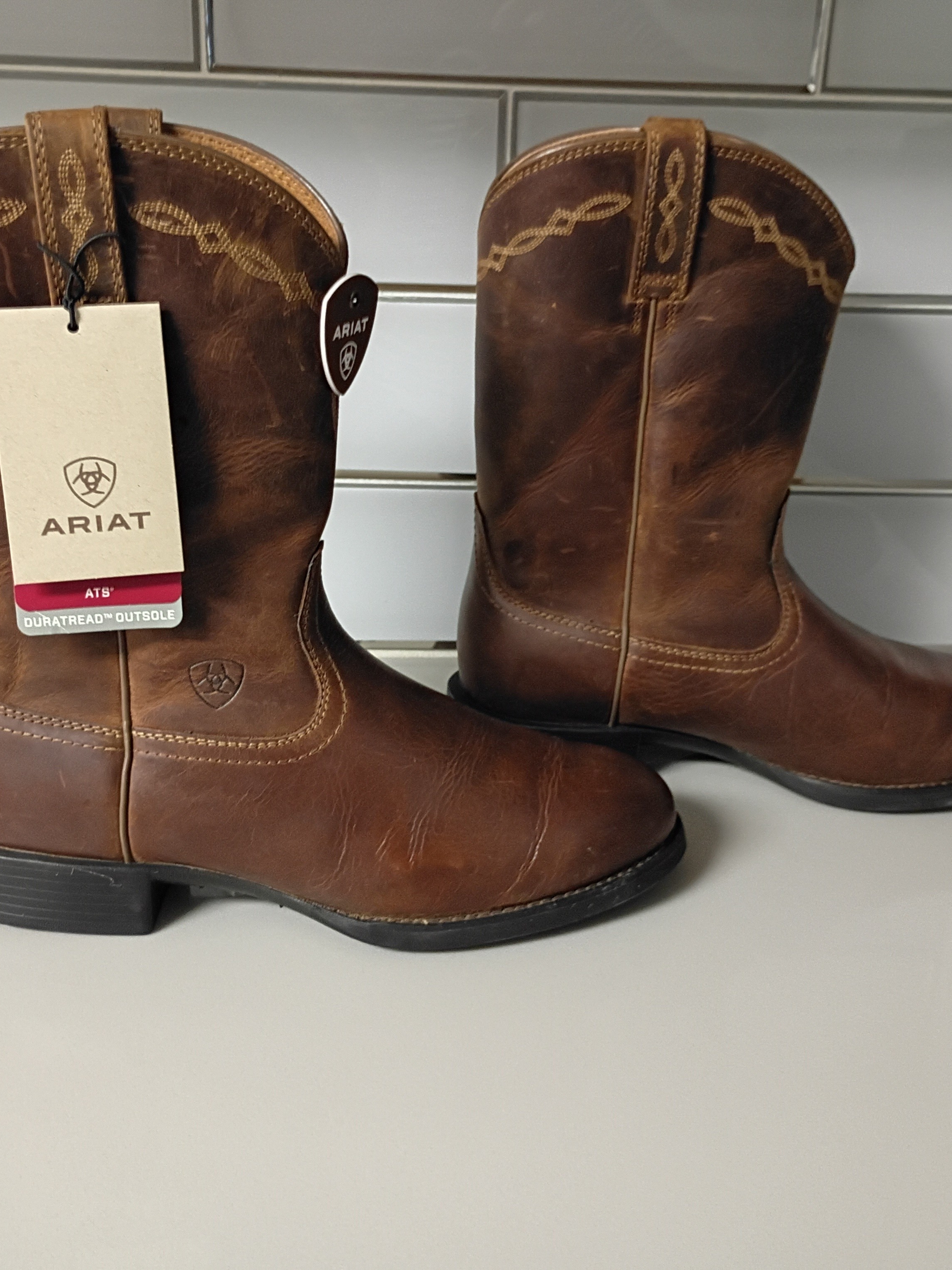 Nwb Ariat Men's Groundbraker Brown Work Boots Size 9.5 Ee Wide